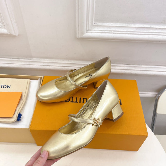 LV WOMEN ROMY HIGH BALLERINA IN GOLDEN METALLIC LAMBSKIN