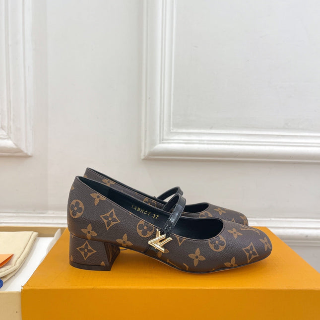 LV WOMEN ROMY HIGH BALLERINA IN CHOCOLATE BROWN MONOGRAM LAMBSKIN