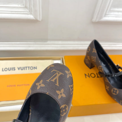 LV WOMEN ROMY HIGH BALLERINA IN CHOCOLATE BROWN MONOGRAM LAMBSKIN