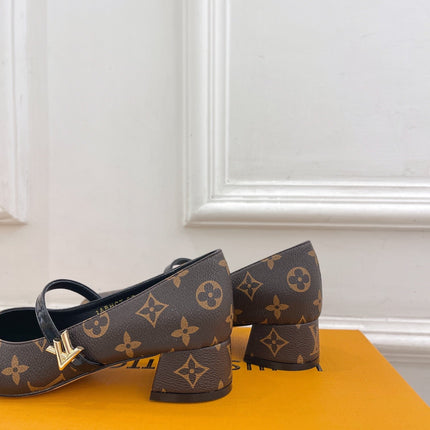 LV WOMEN ROMY HIGH BALLERINA IN CHOCOLATE BROWN MONOGRAM LAMBSKIN