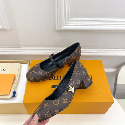LV WOMEN ROMY HIGH BALLERINA IN CHOCOLATE BROWN MONOGRAM LAMBSKIN