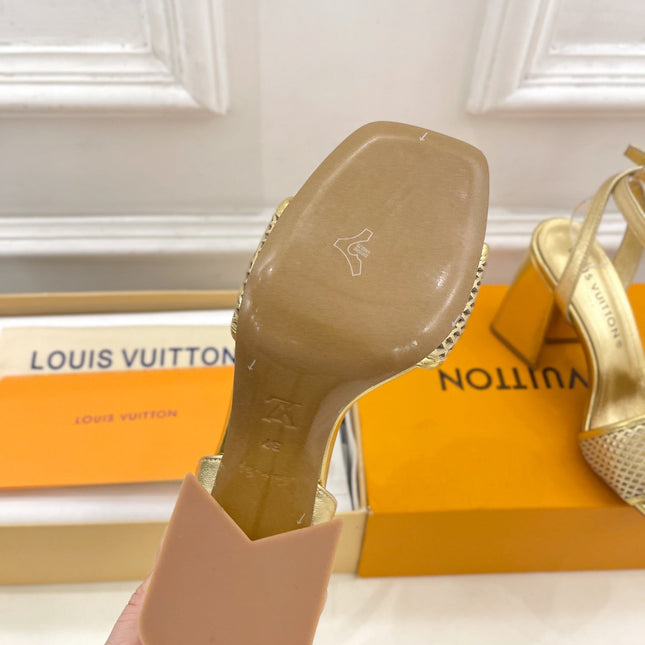 LV WOMEN HIGH SANDAL IN GOLDEN CALFSKIN