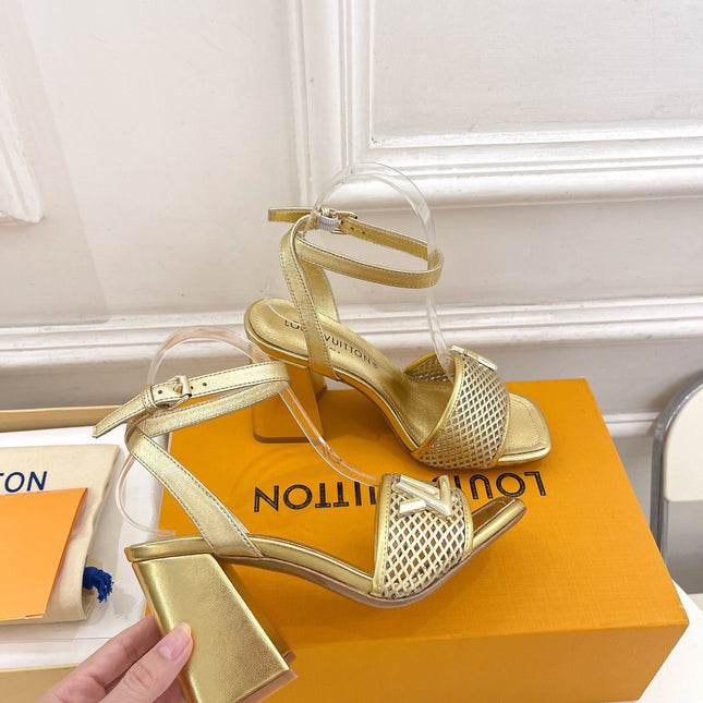 LV WOMEN HIGH SANDAL IN GOLDEN CALFSKIN