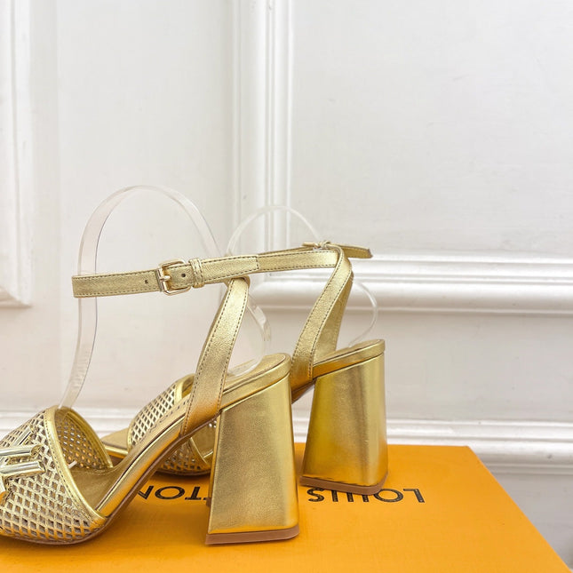LV WOMEN HIGH SANDAL IN GOLDEN CALFSKIN