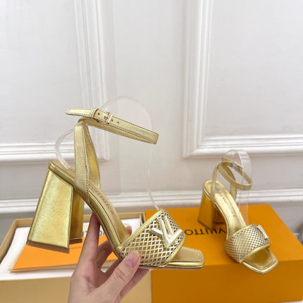 LV WOMEN HIGH SANDAL IN GOLDEN CALFSKIN