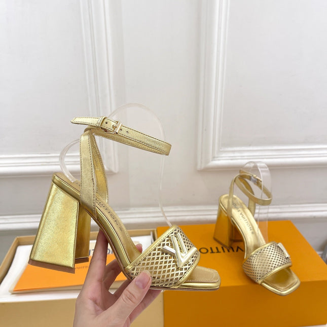 LV WOMEN HIGH SANDAL IN GOLDEN CALFSKIN