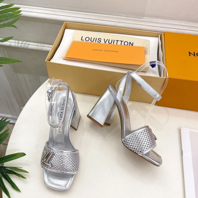 LV WOMEN HIGH SANDAL IN SILVER CALFSKIN