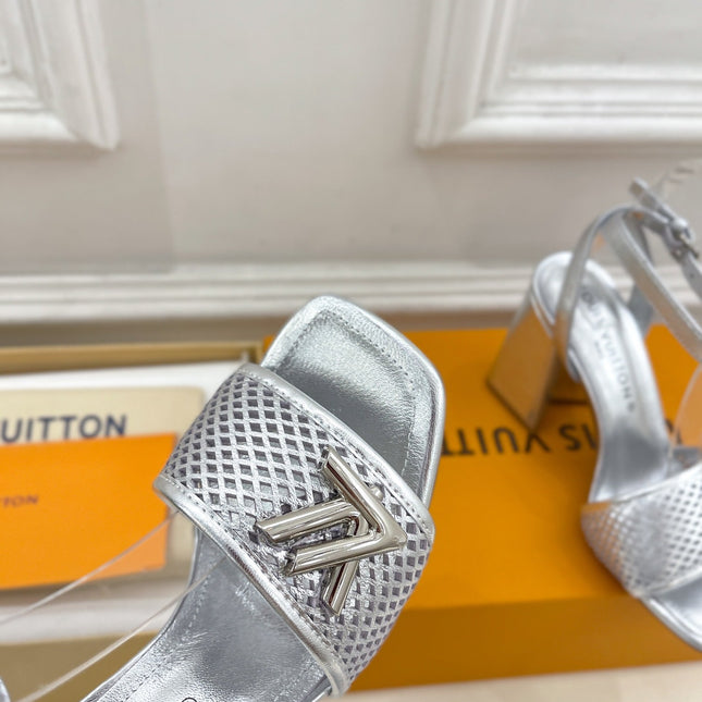 LV WOMEN HIGH SANDAL IN SILVER CALFSKIN