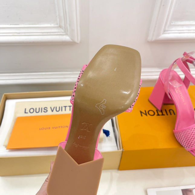 LV WOMEN HIGH SANDAL IN BRIGHT PINK CALFSKIN