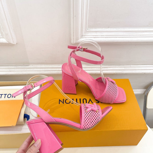 LV WOMEN HIGH SANDAL IN BRIGHT PINK CALFSKIN