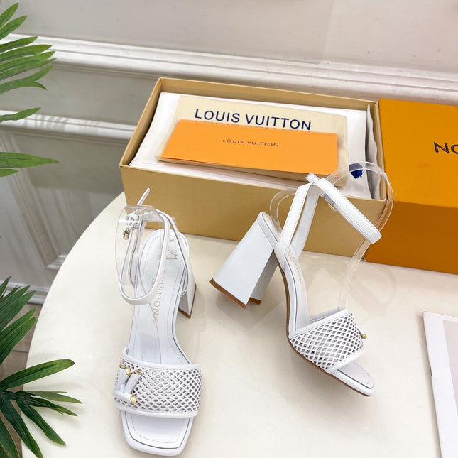 LV WOMEN HIGH SANDAL IN WHITE CALFSKIN