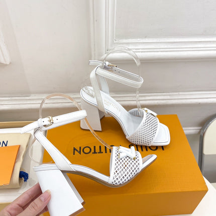 LV WOMEN HIGH SANDAL IN WHITE CALFSKIN