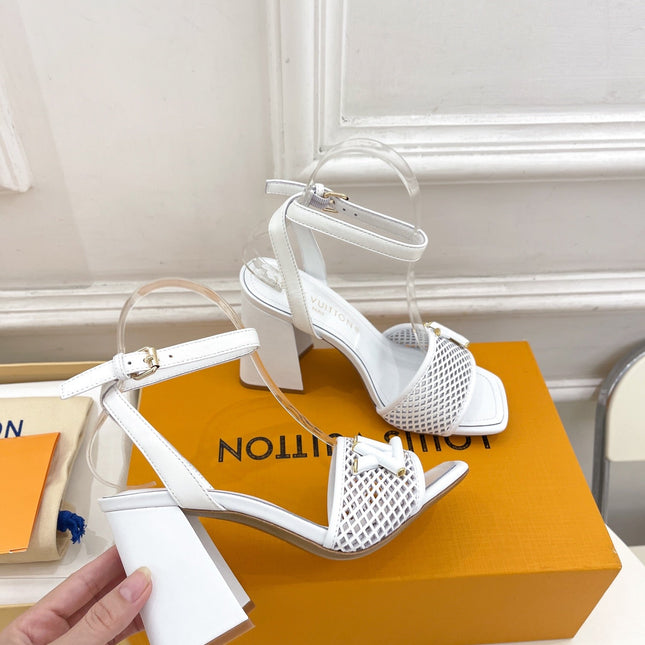 LV WOMEN HIGH SANDAL IN WHITE CALFSKIN