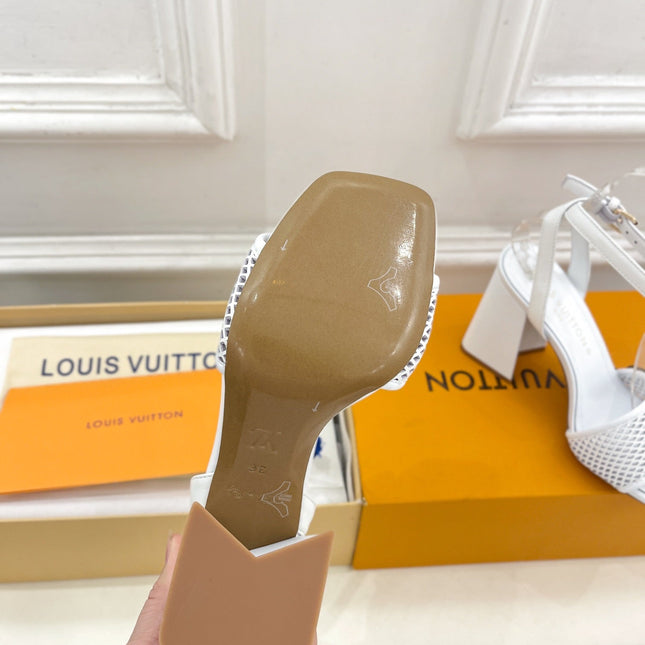 LV WOMEN HIGH SANDAL IN WHITE CALFSKIN