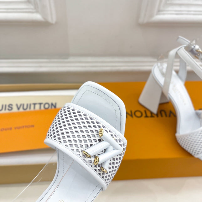 LV WOMEN HIGH SANDAL IN WHITE CALFSKIN