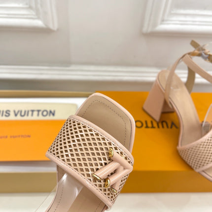 LV WOMEN HIGH SANDAL IN BEIGE CREAM CALFSKIN