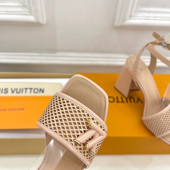 LV WOMEN HIGH SANDAL IN BEIGE CREAM CALFSKIN