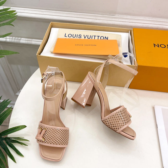 LV WOMEN HIGH SANDAL IN BEIGE CREAM CALFSKIN