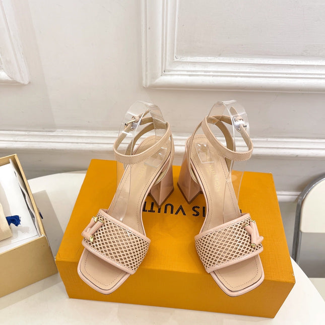 LV WOMEN HIGH SANDAL IN BEIGE CREAM CALFSKIN