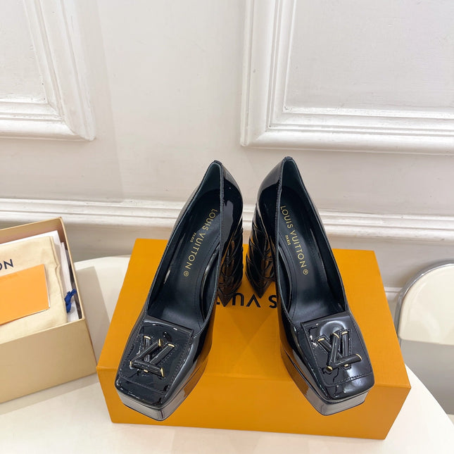 SHAKE MARY JANE HIGH HEEL 12 CM IN BLACK PATENT CALFSKIN