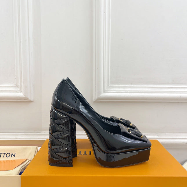 SHAKE MARY JANE HIGH HEEL 12 CM IN BLACK PATENT CALFSKIN