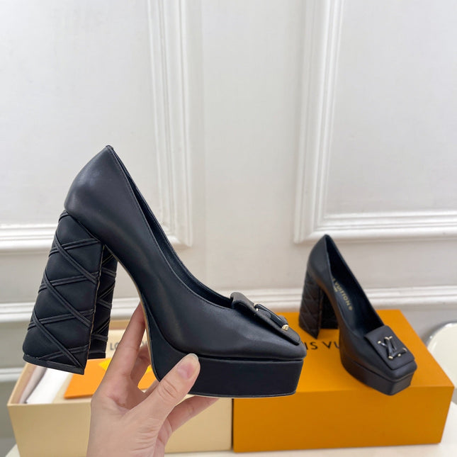 SHAKE MARY JANE HIGH HEEL 12 CM IN BLACK CALFSKIN