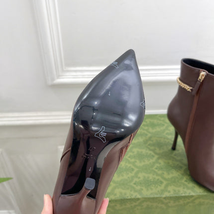 SIGNORIA SHORT BOOTS 10.5CM IN WALNUT BROWN CALFSKIN