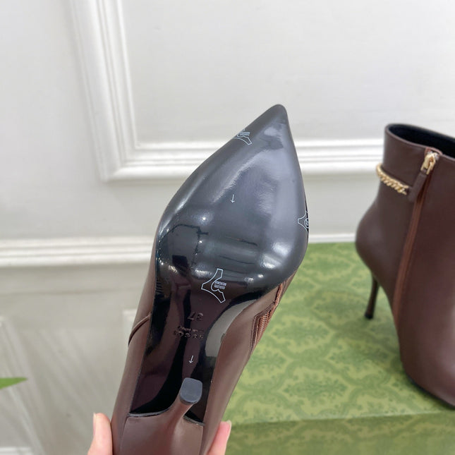 SIGNORIA SHORT BOOTS 10.5CM IN WALNUT BROWN CALFSKIN