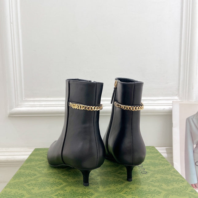 SIGNORIA SHORT BOOTS 4.5CM IN BLACK CALFSKIN