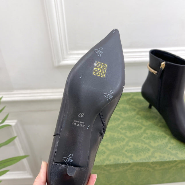 SIGNORIA SHORT BOOTS 4.5CM IN BLACK CALFSKIN