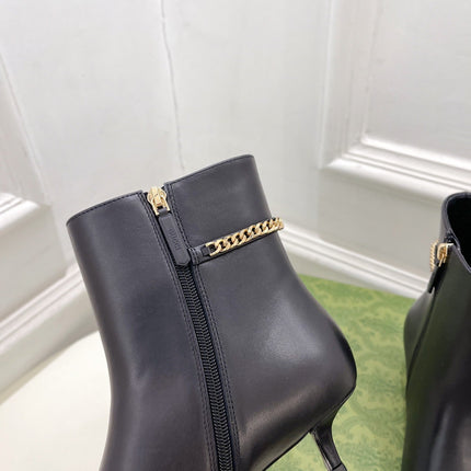 SIGNORIA SHORT BOOTS 4.5CM IN BLACK CALFSKIN