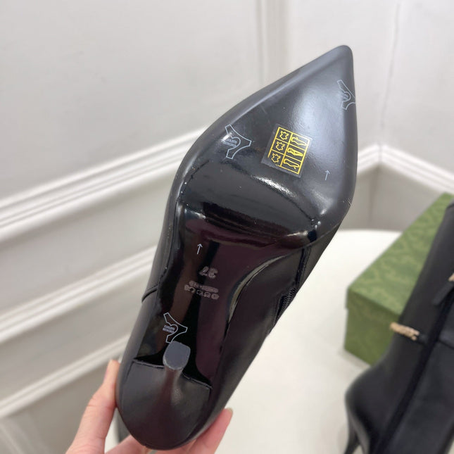 SIGNORIA KNEE BOOTS 10.5CM IN BLACK CALFSKIN