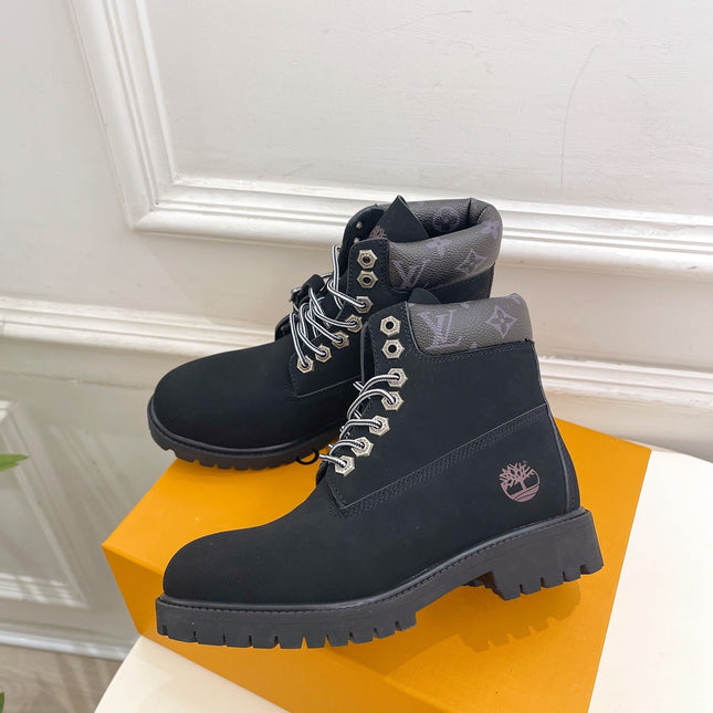LV X TIMBERLAND MARTIN BOOT IN BLACK SUEDE