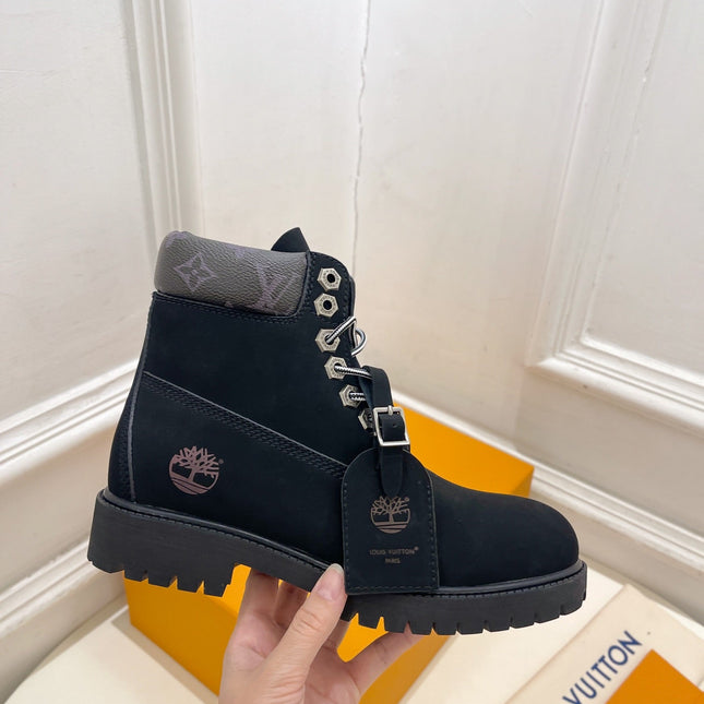 LV X TIMBERLAND MARTIN BOOT IN BLACK SUEDE