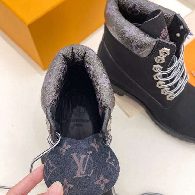 LV X TIMBERLAND MARTIN BOOT IN BLACK SUEDE
