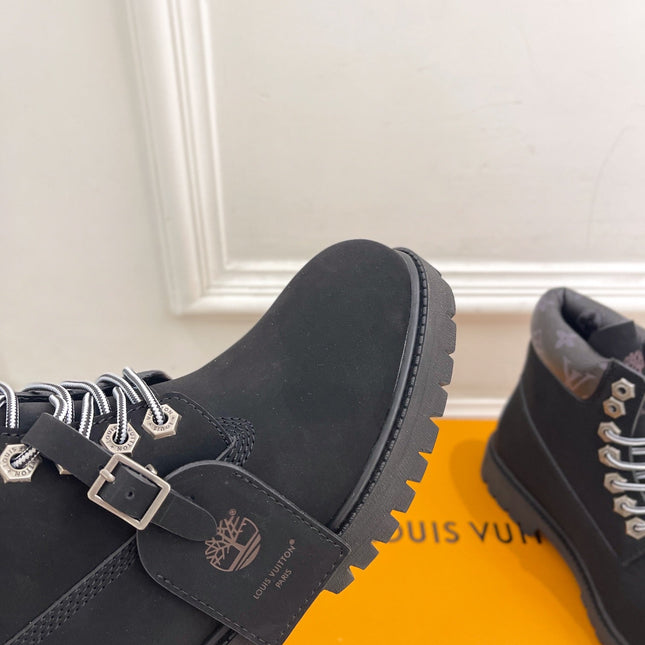 LV X TIMBERLAND MARTIN BOOT IN BLACK SUEDE