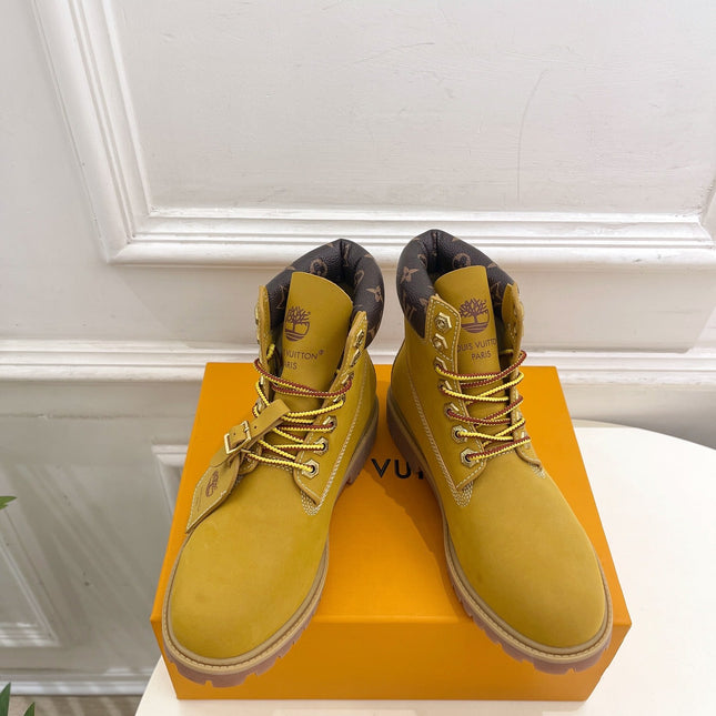 LV X TIMBERLAND MARTIN BOOT IN PEANUT BROWN SUEDE