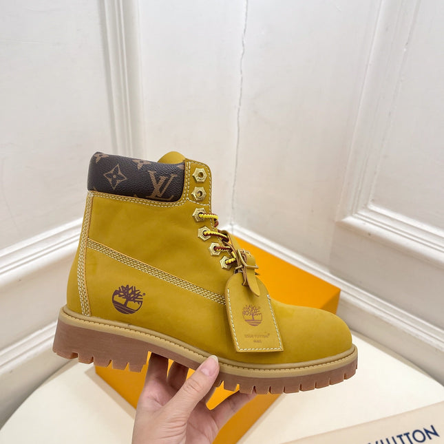 LV X TIMBERLAND MARTIN BOOT IN PEANUT BROWN SUEDE