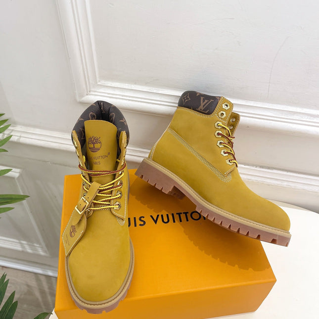 LV X TIMBERLAND MARTIN BOOT IN PEANUT BROWN SUEDE