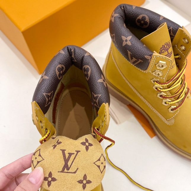 LV X TIMBERLAND MARTIN BOOT IN PEANUT BROWN SUEDE