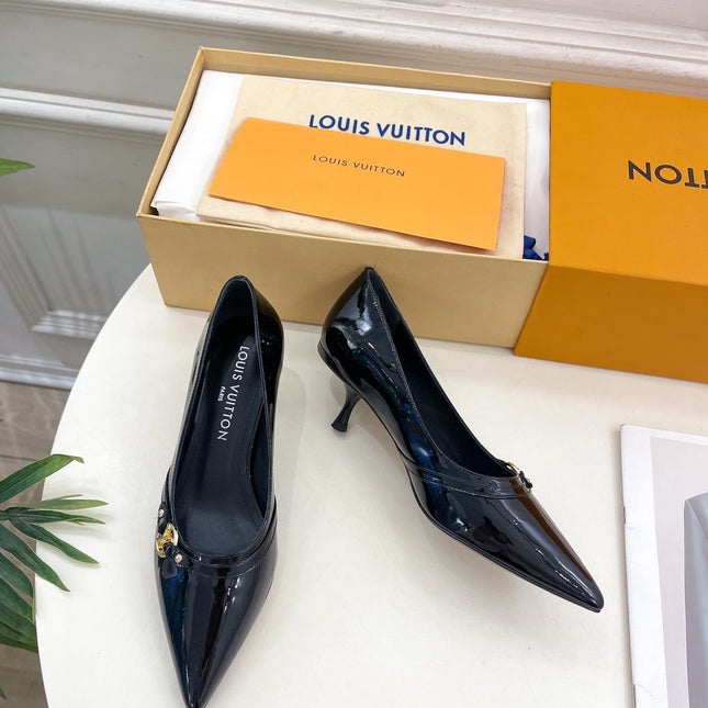 6AM HIGH PUMP 5 CM IN BLACK PATENT CALFSKIN