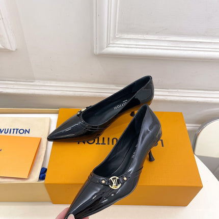 6AM HIGH PUMP 5 CM IN BLACK PATENT CALFSKIN