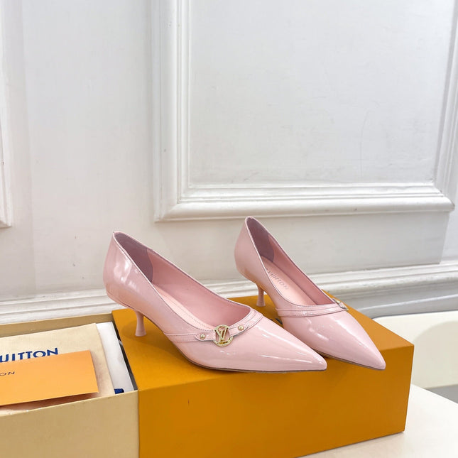 6AM HIGH PUMP 5 CM IN BABY PINK CALFSKIN