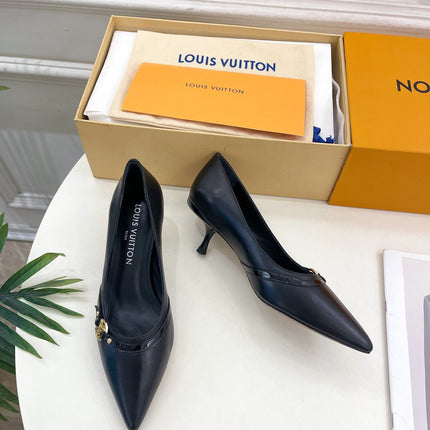 6AM HIGH PUMP 5 CM IN BLACK CALFSKIN