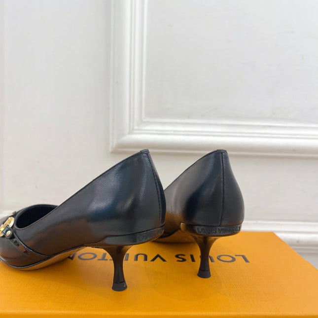 6AM HIGH PUMP 5 CM IN BLACK CALFSKIN