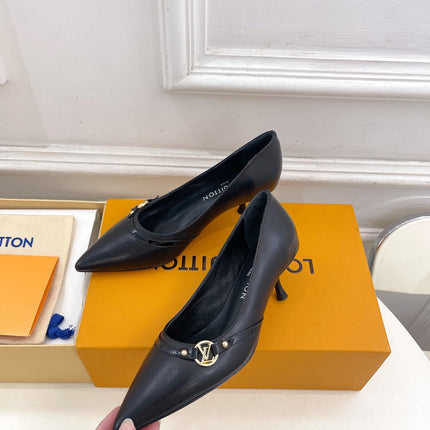 6AM HIGH PUMP 5 CM IN BLACK CALFSKIN