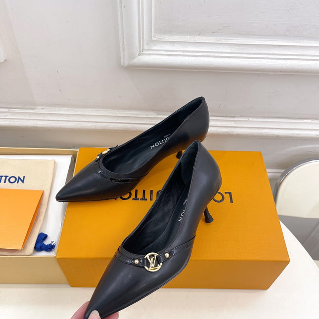 6AM HIGH PUMP 5 CM IN BLACK CALFSKIN