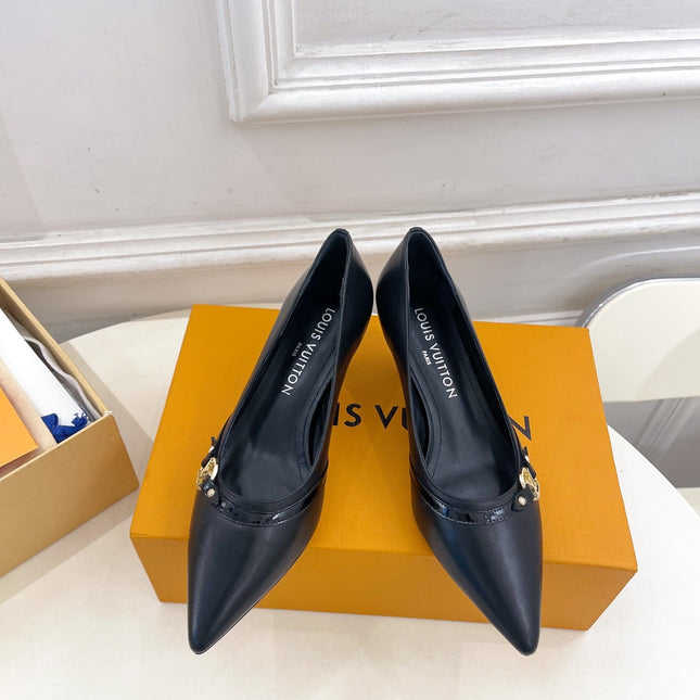 6AM HIGH PUMP 5 CM IN BLACK CALFSKIN