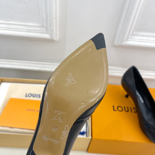 6AM HIGH PUMP 5 CM IN BLACK CALFSKIN