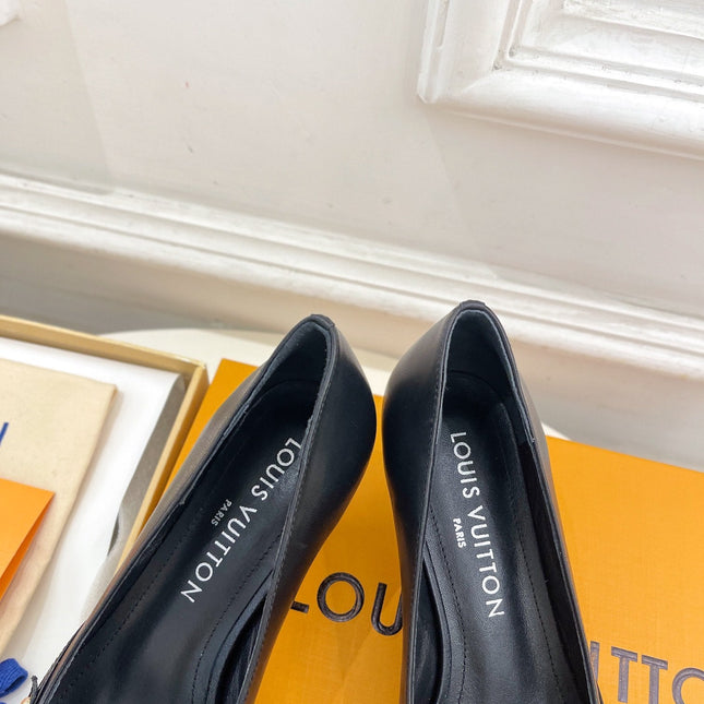 6AM HIGH PUMP 5 CM IN BLACK CALFSKIN